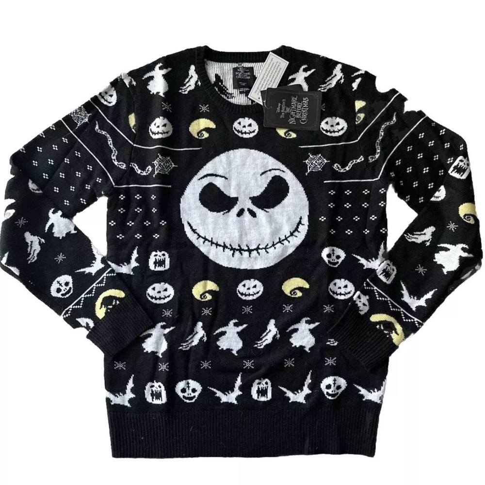 Disney Nightmare Before Christmas Jack Skellington christmas sweater Small NEW
